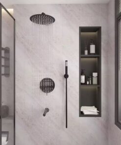 Sen Tắm Âm Tường Cao Cấp ba chế độ Bát Tròn, màu Inox Bóng, màu đen và màu vàng